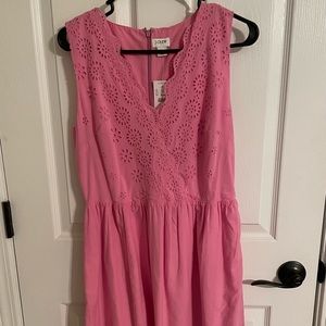 J. Crew pink scalloped dress